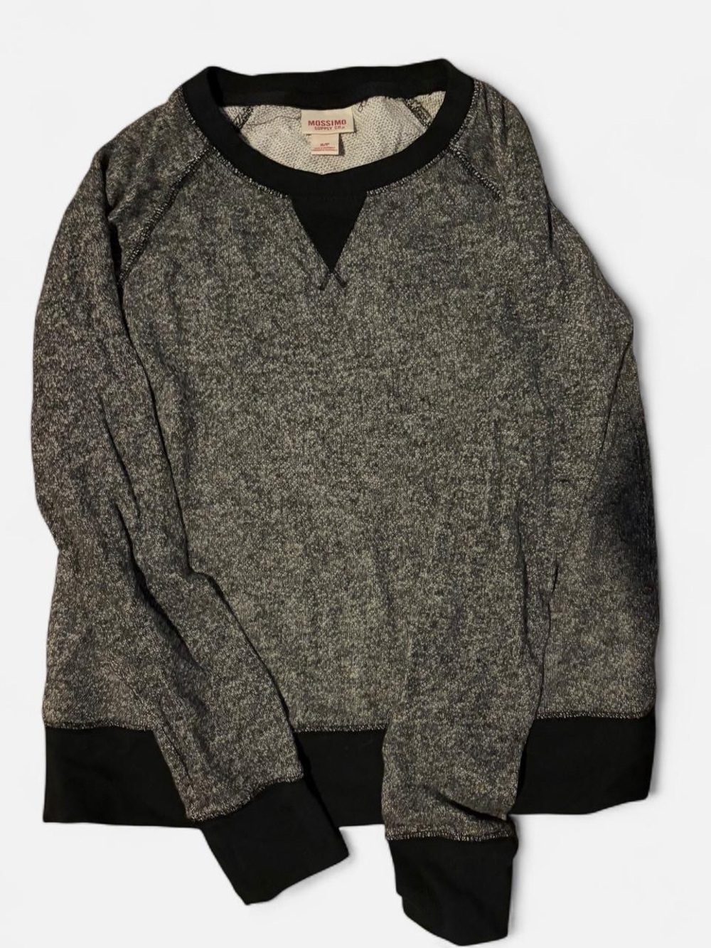 Mossimo Supply Co. Gray Heather Crewneck Sweater with Black Trim